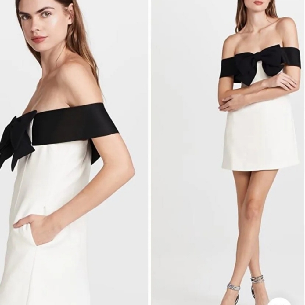 Self portrait off shoulder bow dress